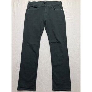 PAIGE Normandie Jean Men 33(34x33) Green Stretch Denim Dark Academia USA Made